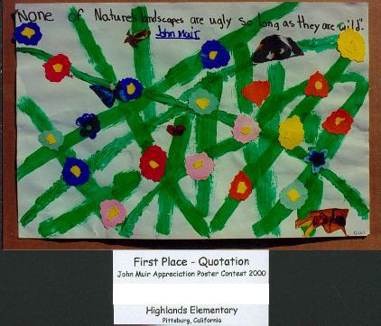 First Place Quotation Category John Muir Poster Contest 2000