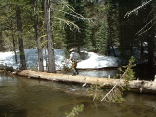 snowbank and creek