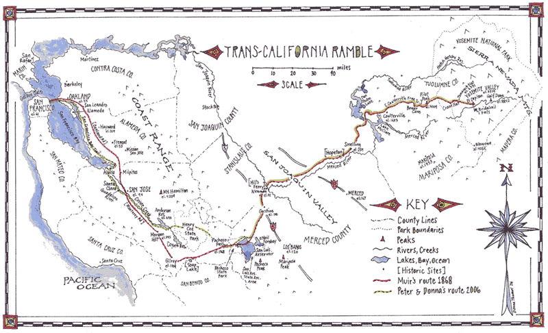 Map of  Trans-California Ramble